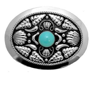 Turquoise Western Express Turquoise Stone Center Buckle